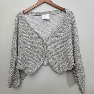 Sadie & Sage Knit Cropped Cardigan Sweater Lightweight Boho Casual Women's Small